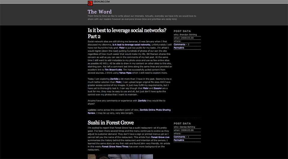 Ebohling Expressionengine Page