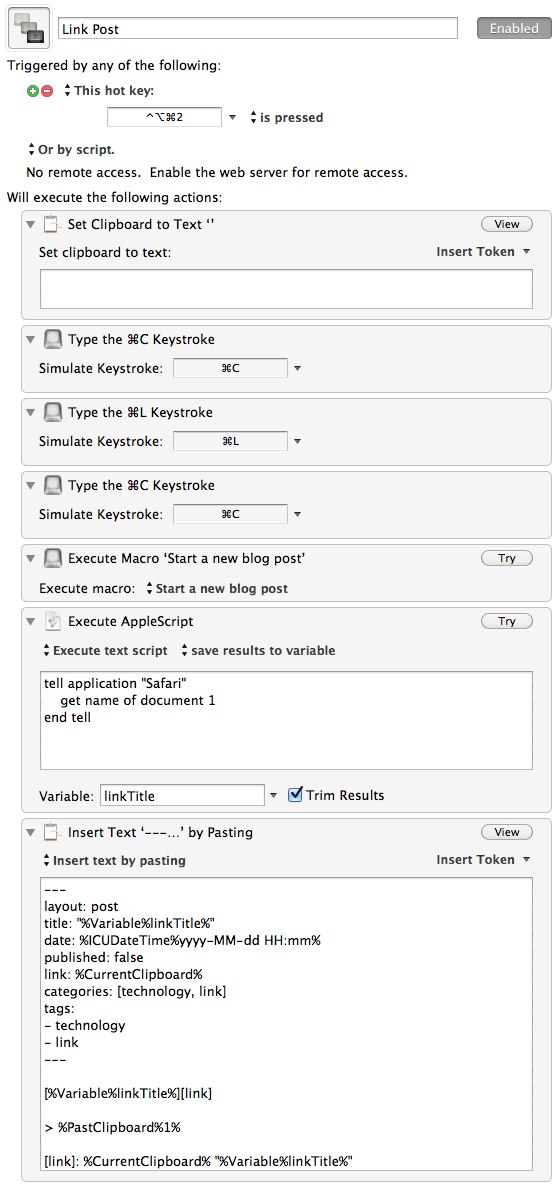 Keyboard Maestro Macro for Link Posts